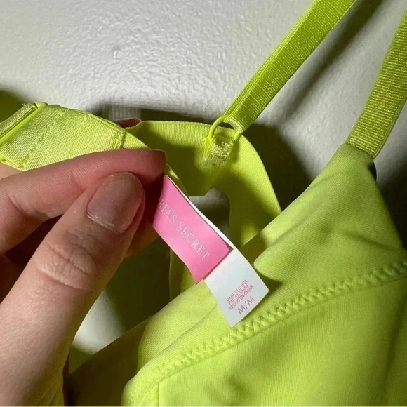 Victoria  secret 5/$25 🎀neon swim top deep plunge M - Picture 3 of 4